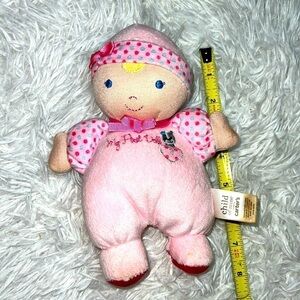 Carters child of mine my first doll pink Blonde rattle plush stuffed toy 7"